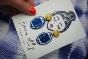 Glam football dangle (9 colors)