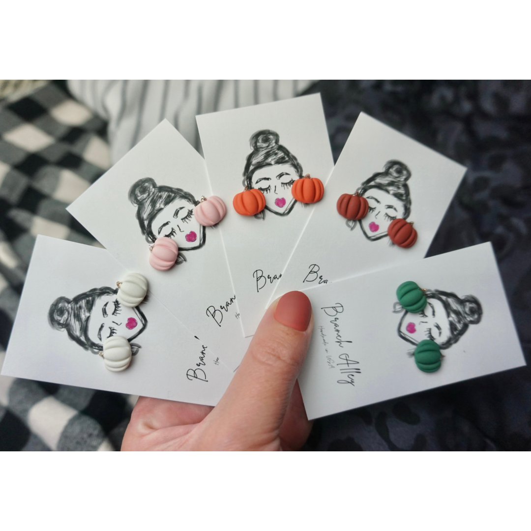 Sparkle stem pumpkin studs