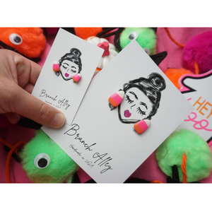 Pink Candy Corn Studs (2 sizes)